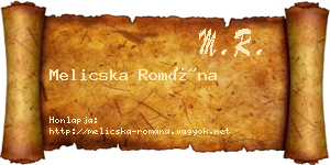 Melicska Romána névjegykártya